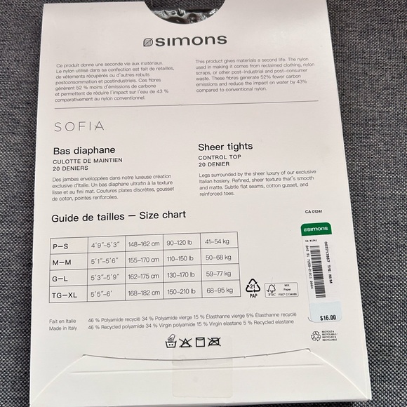 Simons | Sofia Sheer Tights | Graphite - Picture 3 of 3